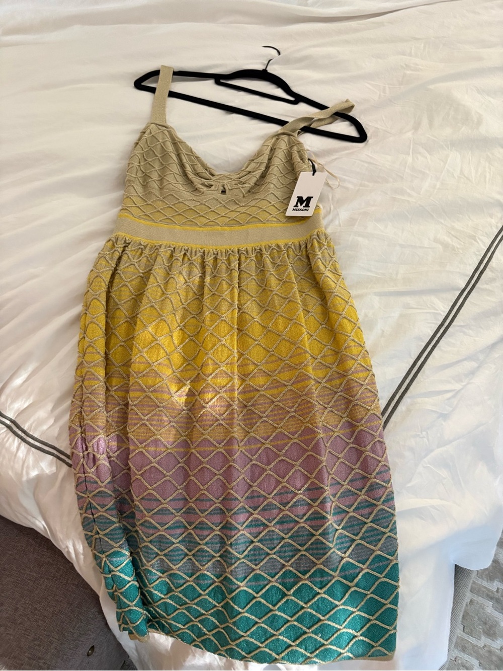 Missoni Gradient Knit Maxi Dress in Yellow, Pink, Teal